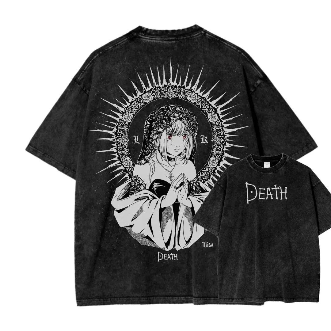 Death Note Misa Amane Gothic Saint Graphic Unisex Heavy Cotton Vintage Black Streetwear TShirt S