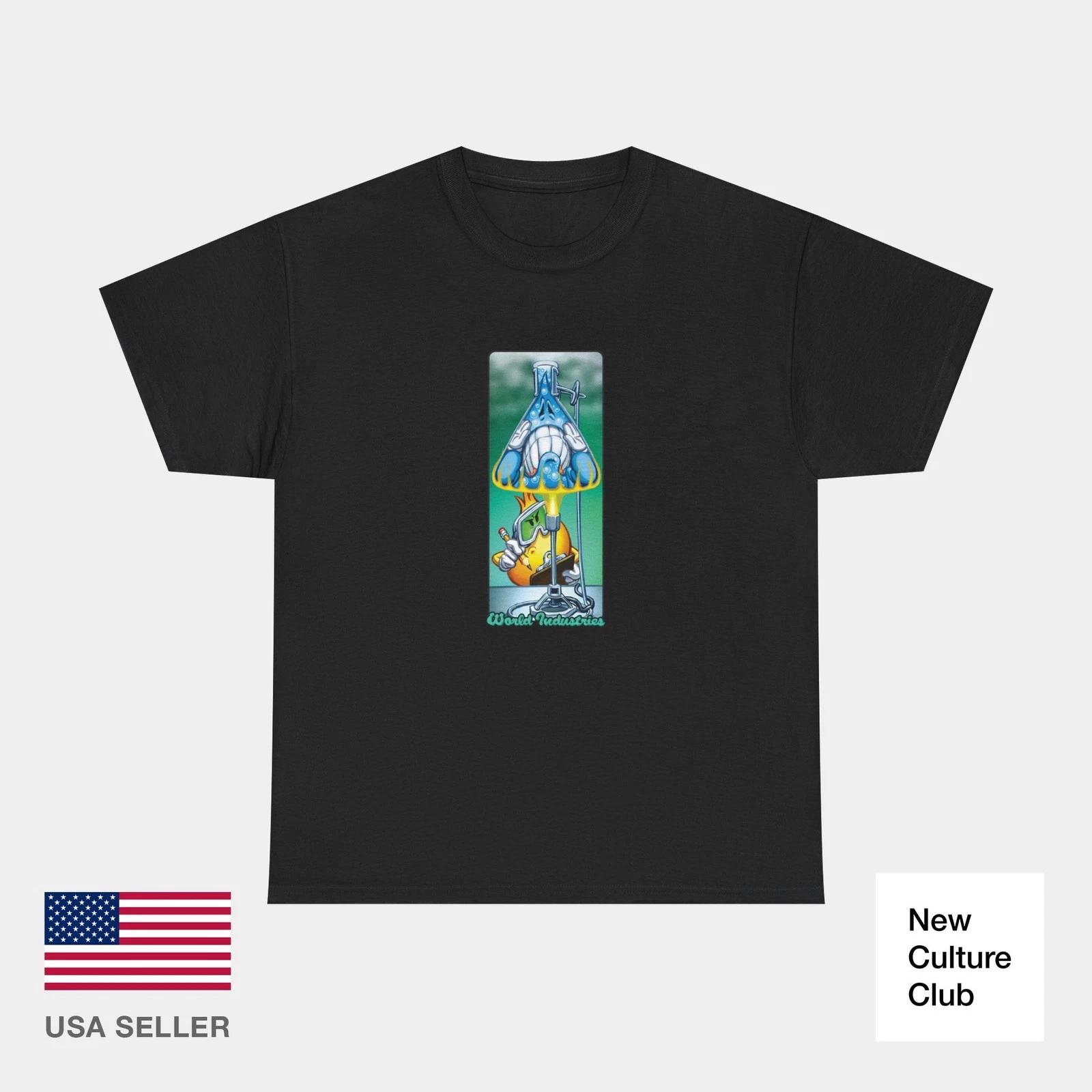 Mad Scientist Flame Boy World Industries 2002 Skateboard Vintage T Shirt Print XL