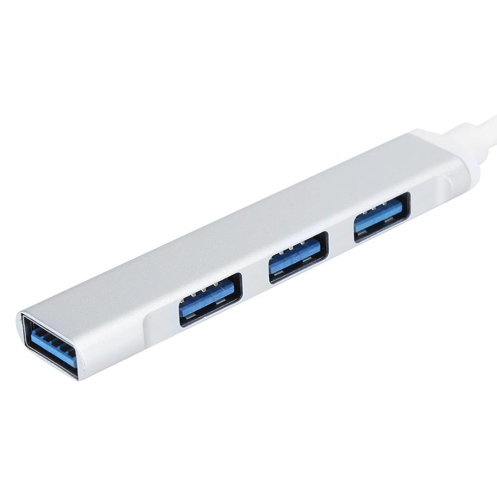 4Port USB 3.0 Hub MultiFunction Type C Splitter Extender Dock Adapter OTG PC(Silver )