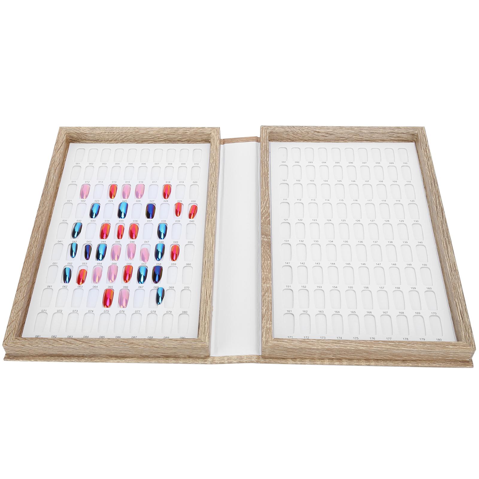 180 Colors Wood Nail Gel Polish Display Book False Nail Tip Display Color Card Book