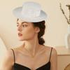 Elegant Women Winter Hat with Widen Brim for Women Vintage Round Top Cotton Hat Winter Church Hat for Wedding Party
