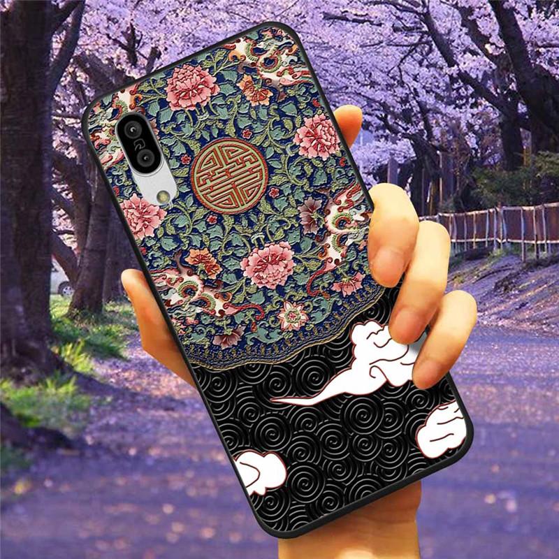 For Sharp Aquos Sense3 Case 3D Flower Relief Silicone Soft Emboss Cover For Sharp Aquos Sense 3 Lite Sense6 6 Luxury Cartoon