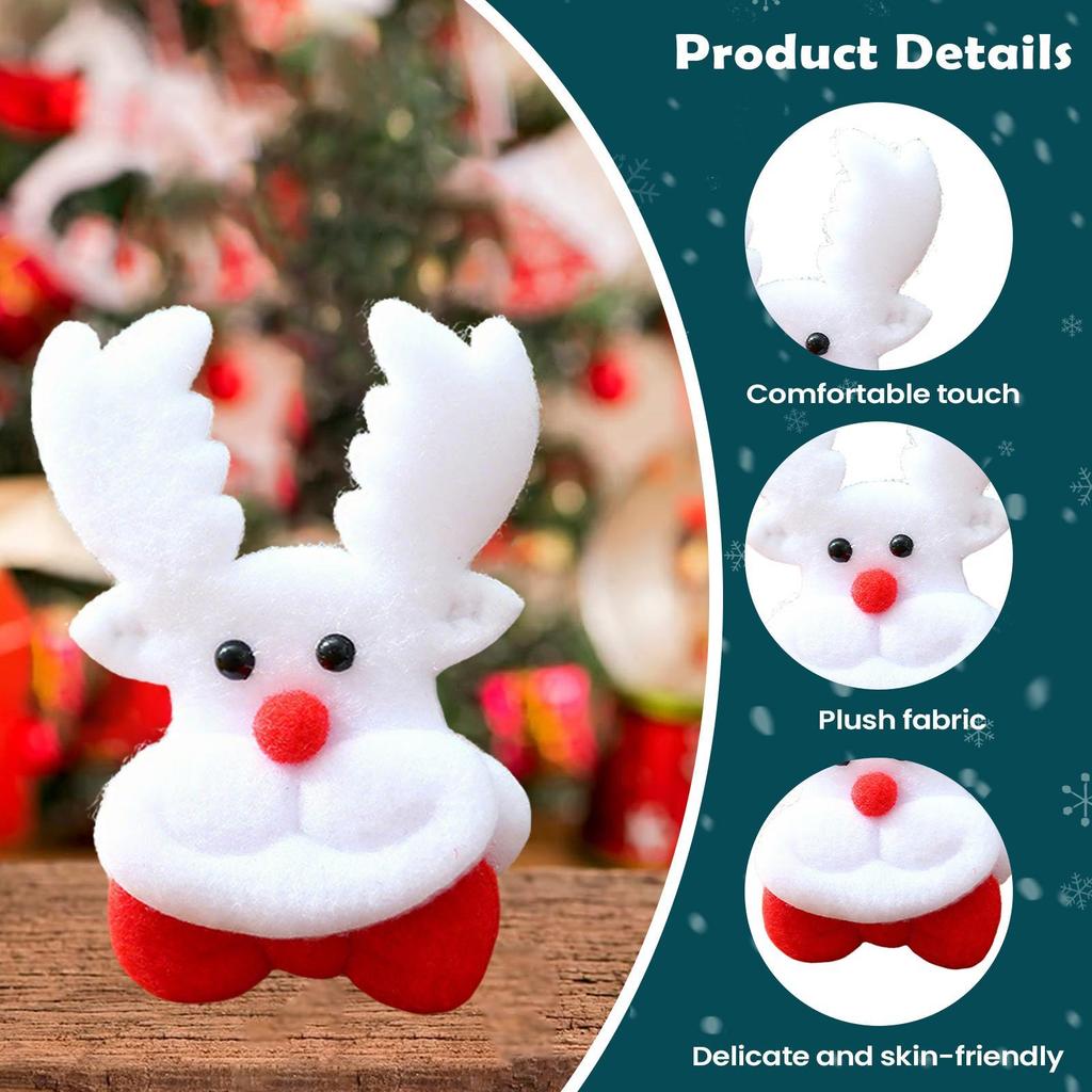 Christmas Iron On Patches 3D Festive Soft Plush Decor Craft Santa Claus Christmas Clothes Patches for Family Friends Home