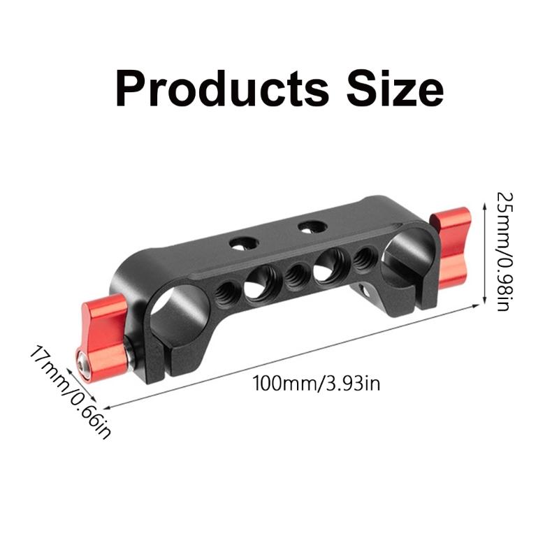Lightweight 15mm Railblock 15mm Rod Clamp with 1/4inch Thread for 15mm DSLR Camera Rig Shoulder Support Rail Systems