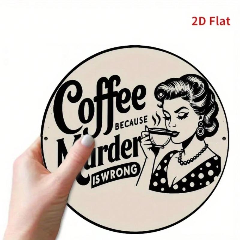Funny Coffee Retro Metal Tin Sign for Kitchen Bar Decor