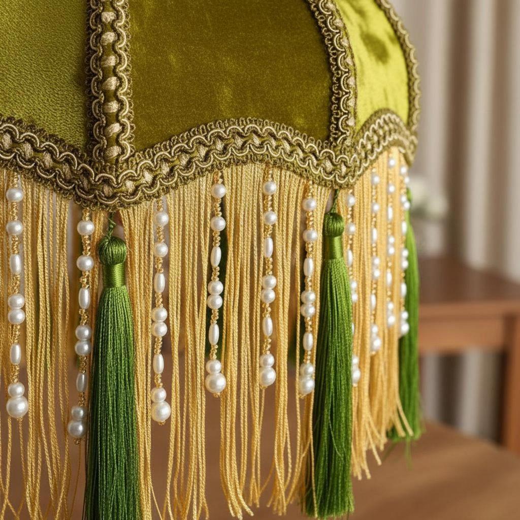 Tassel Lampshade Luxury Velvet Lamp Shade Decorative Tassels Fringe Floor