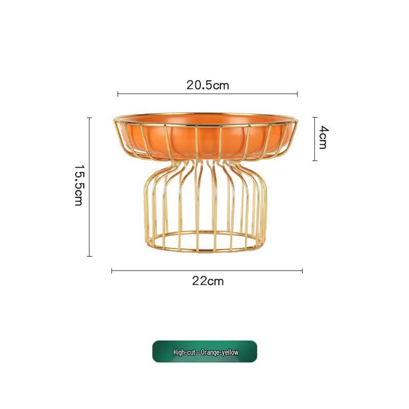 Nordic Ceramic Fruit Plate with Gold Iron Stand
