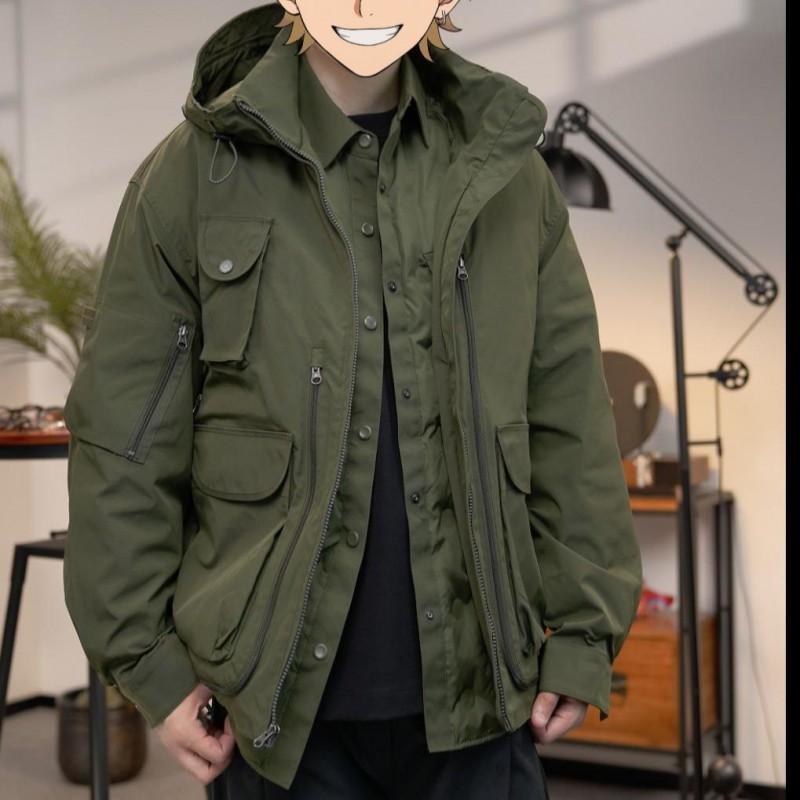 Winter Mens Casual Two-piece Cotton Jacket Stand Collar Loose Fit Urban Style Daily Wear