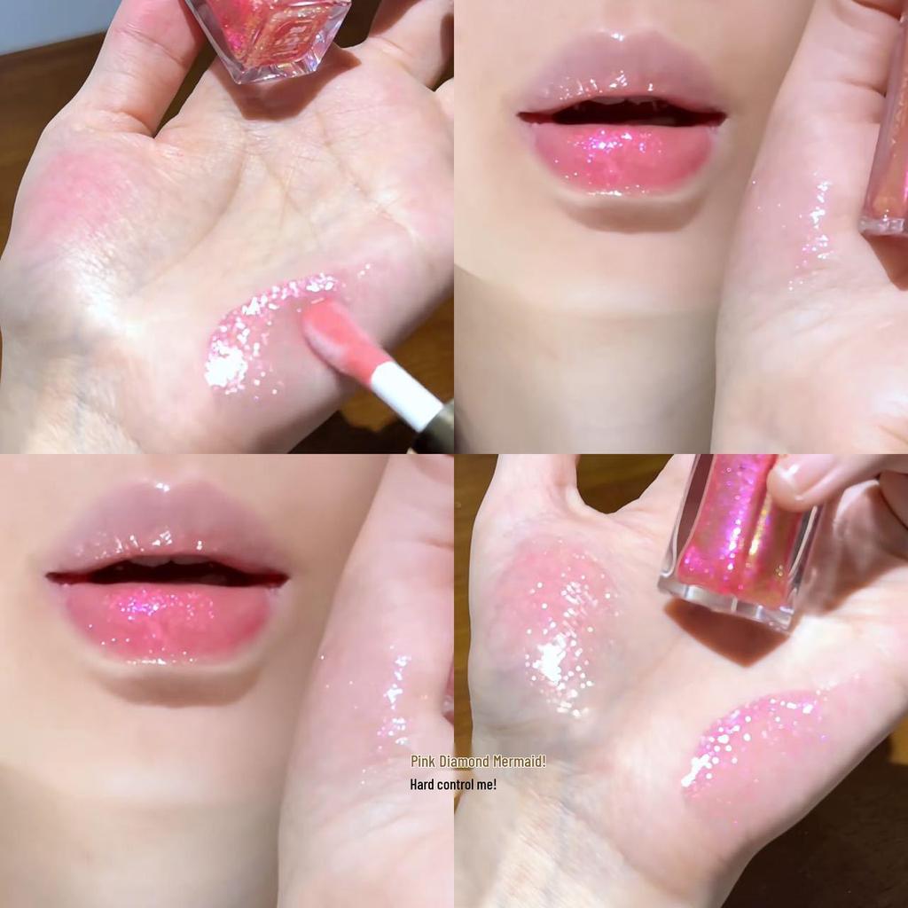 Chameleon Color-Changing Pearlescent Lip Gloss: Spring/Summer Glitter with Mirror Shine and Fine Shimmer