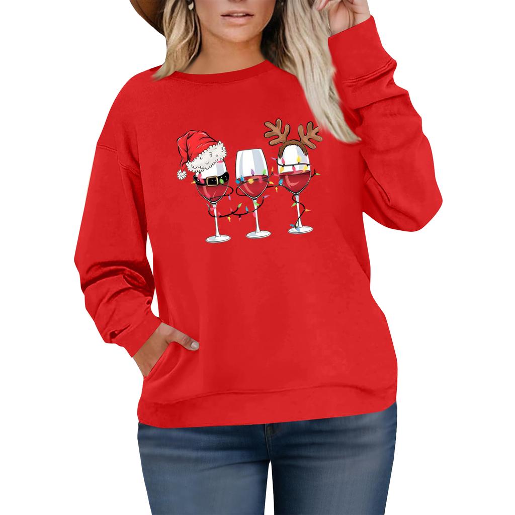 Women's Fashionable Casual Plus-Size Long Sleeve Pullover Printed Sweatshirt