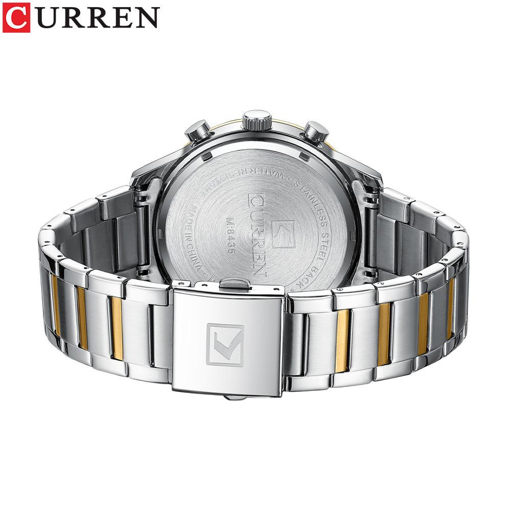 CURREN Steel Strap Watch Simple Calendar Large Dial Business Watch Waterproof Men's Fashion