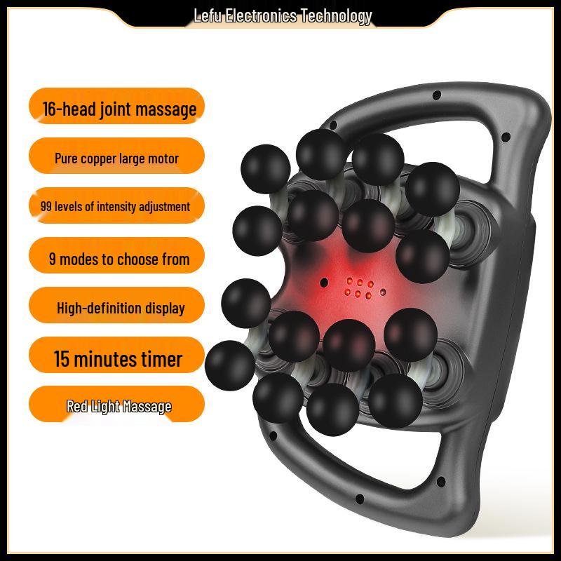 Rechargeable Sixteen-Head Muscle Massager Gun for Home Use - Waist, Leg, Back Muscle Relaxation Massage Device