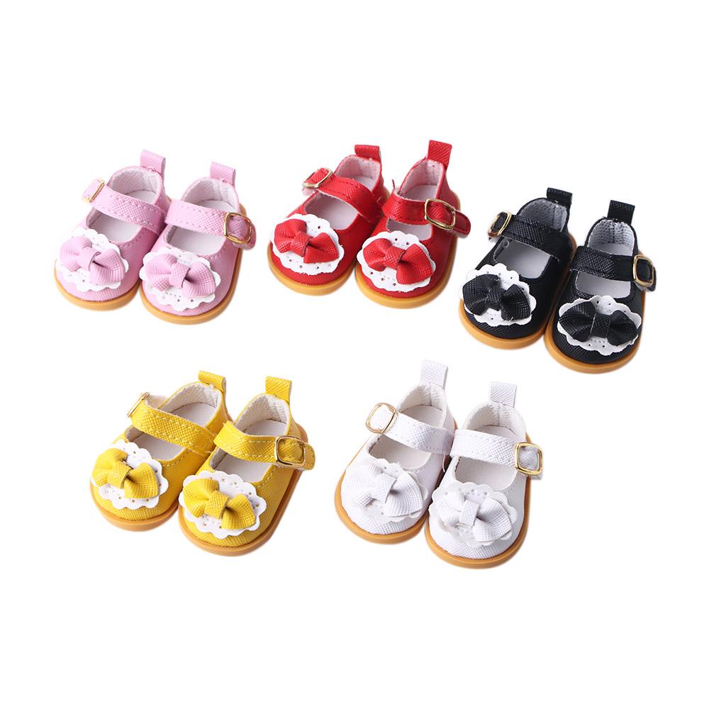 Cotton Doll 14 Inches Handmade Boots Doll Leather Shoes Mini Bow Shoes Doll Shoes Doll Casual Shoes