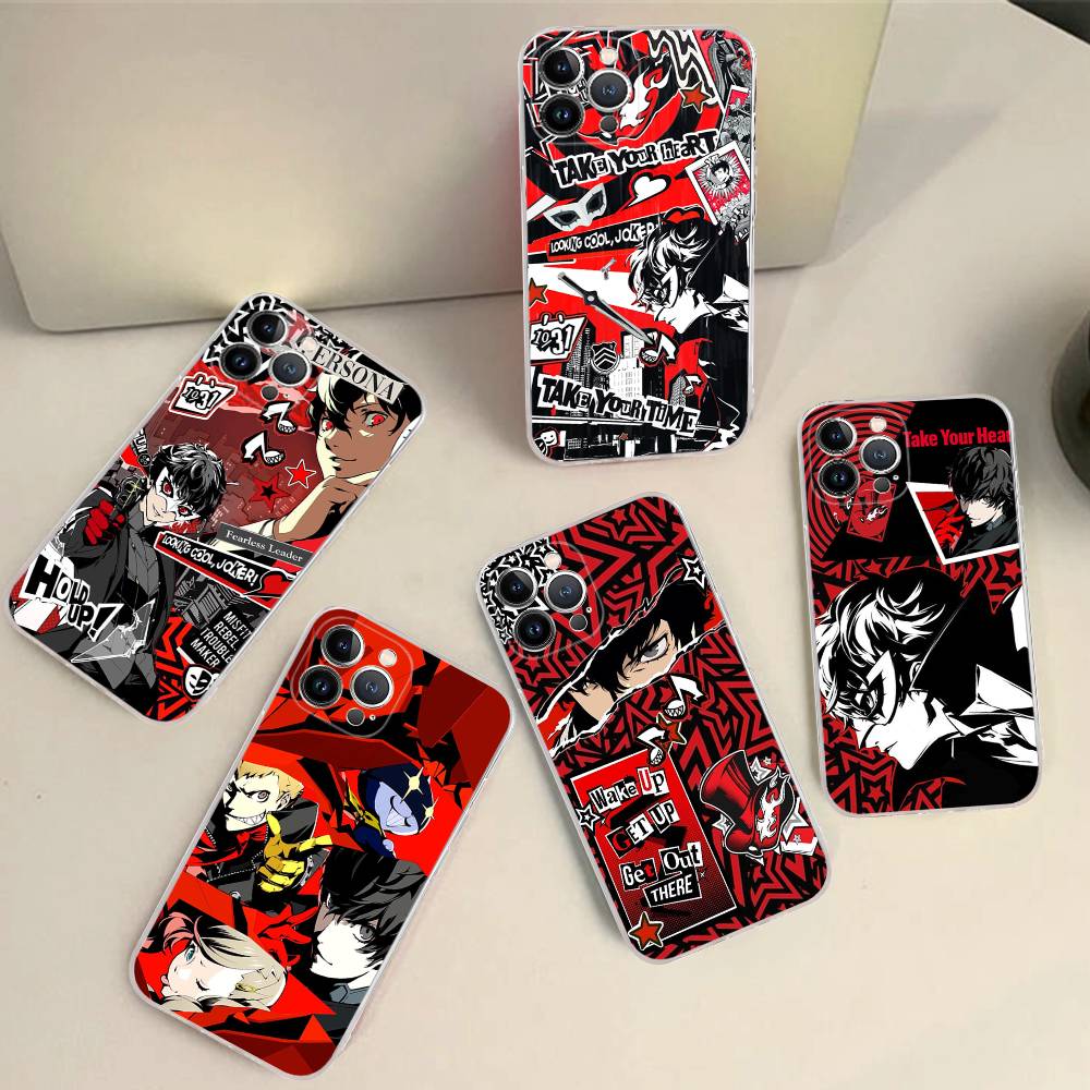 Persona 5 Transparent Phone Case for iPhone 17 Air 16 Pro Max 15 14 13 12 11Plus Shockproof Cover