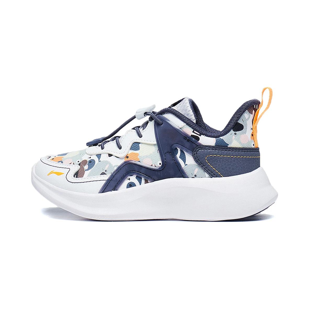 

Li Ning Kids Comfortable Simple Shock Absorbing Wear Resistant Low Top Running Shoes Kids Running Shoes White Blue YKNT090-13 29