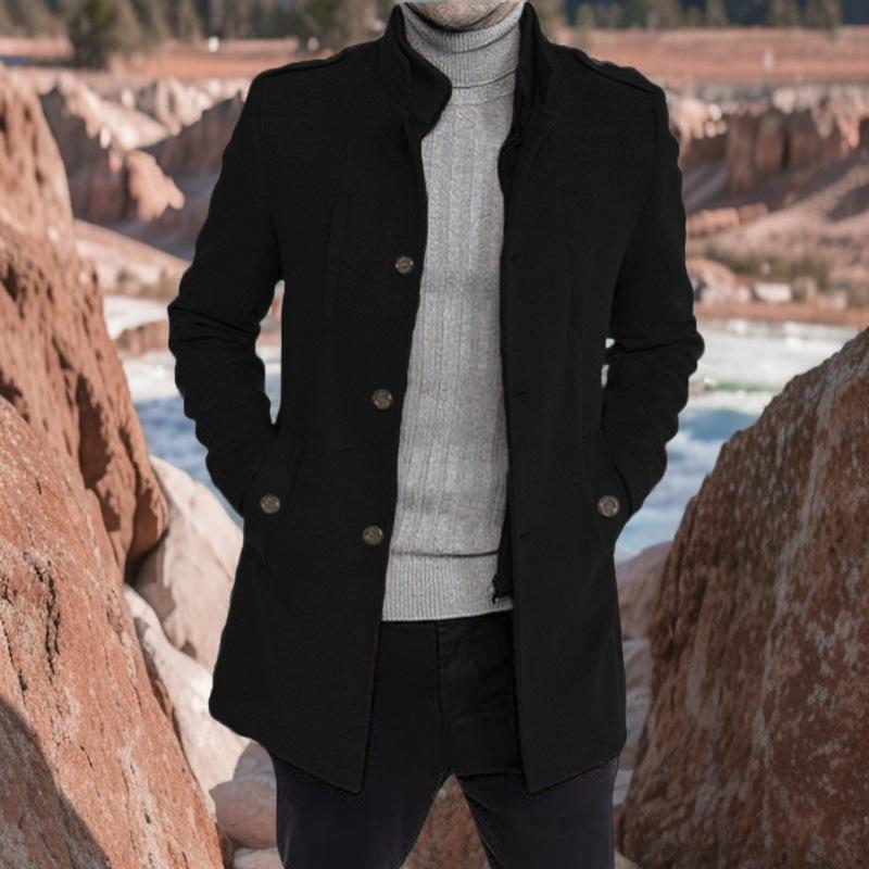 

Шерстяное мужское пальто Nizi, куртка на молнии средней и длинной длины 2XL