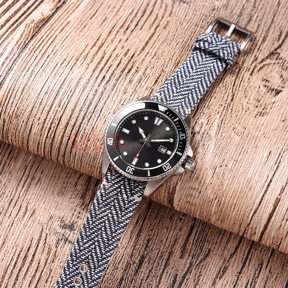 18mm 20mm 22mm Genuine Leather Nylon Watch Band Strap Vintage Weave Bracelet Men Women Quick Release Wrist Band for Huawei Watch