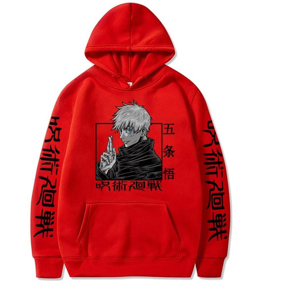 Satoru Gojo Anime Hoodie Jujutsu Kaisen Casual Loose Print Pullover Men Autumn Winter Harajuku Long Sleeve Sweatshirts