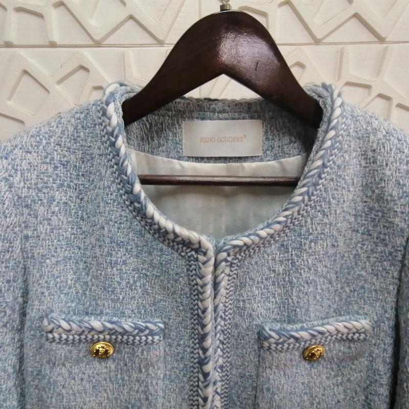 2023 Damen Französischer Chic Woll-Tweed Kurzmantel - Eleganter Herbst-/Winterstil