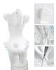 White and Blue Bunny Girl Cosplay Bodysuit with Bunny and Lace Cute for Photo and Halloween and Blue Ribbon Bunny Size [Excellent Quality] Ribbon,