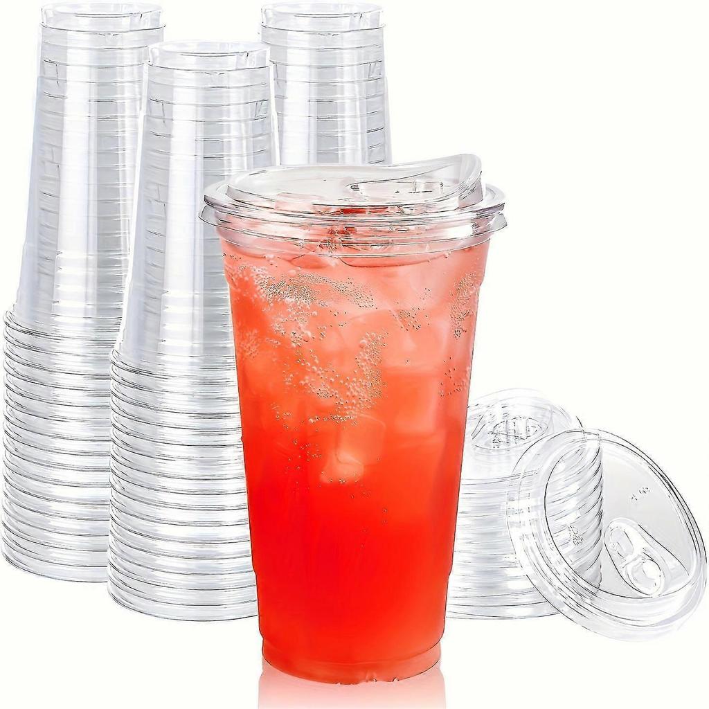 50pcs Large Transparent Insulated Acrylic Reusable Cups with Lids - Perfect for Hot and Cold Beverages, Outdoor Picnics, Birthday Parties, and Everyda