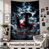 Custom Tapestry Wall Hanging, A Nightmare on Elm Street Freddy Krueger Personalized Name Text Home Wall Decor