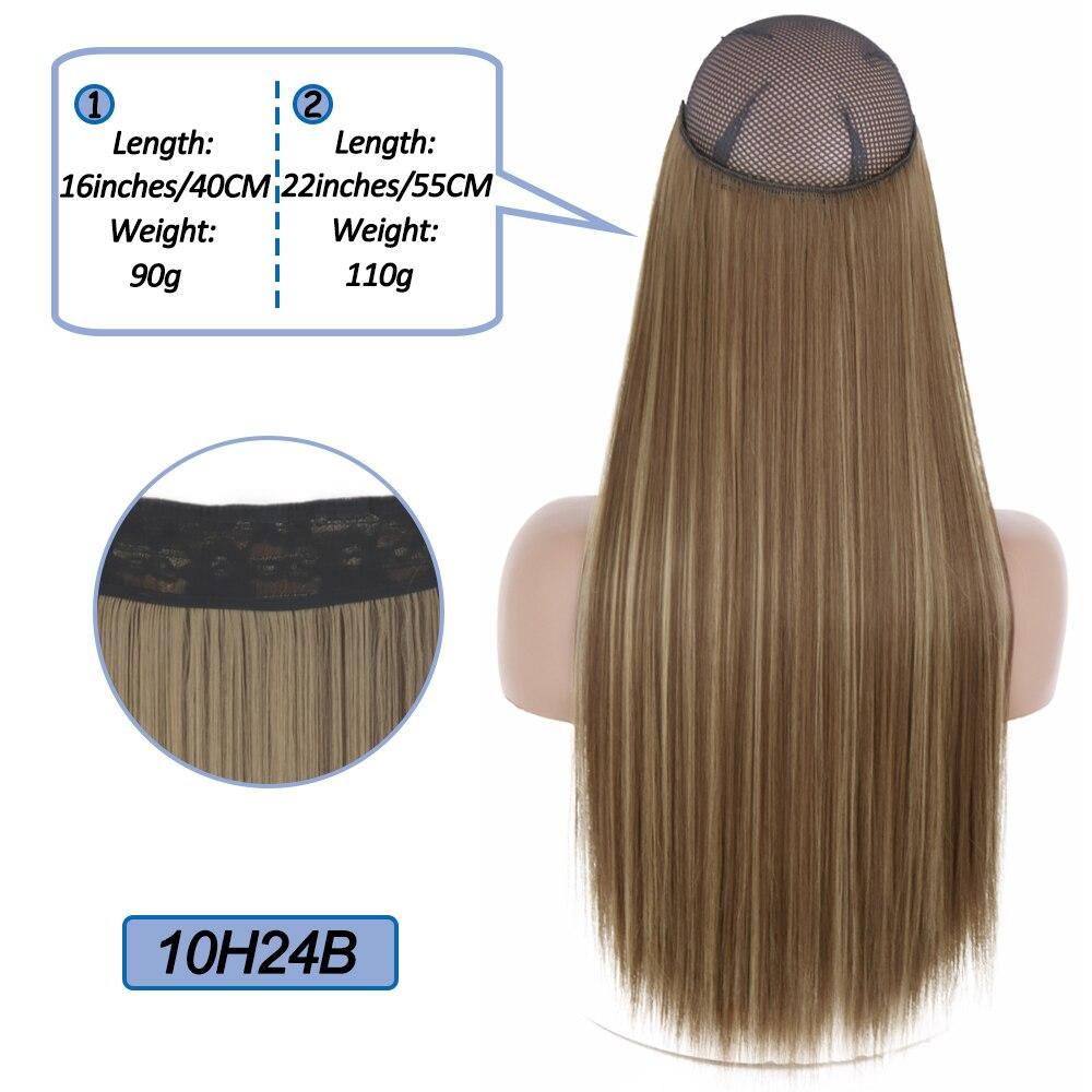 MERISIHAIR No Clips In Natural Hidden Secret False Hair Piece Synthetic Hair Extension Long Straight Fish Line Hair Pieces