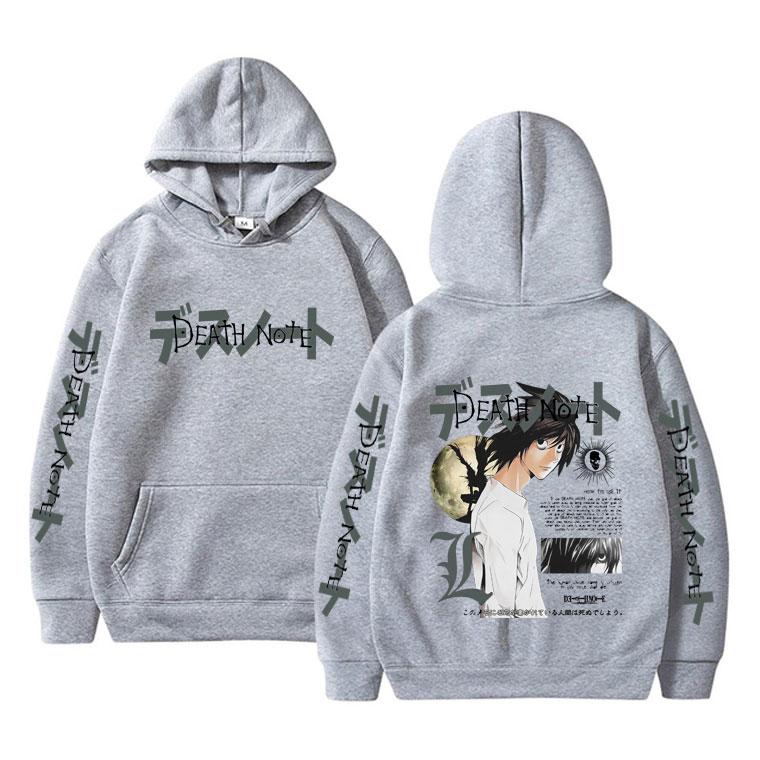 Anime Death Note L Lawliet Graphic Hoodie Men Women Casual Fleece Polyester Hooded Sweatshirt Man Fashion Vintage Oversized Hoodies