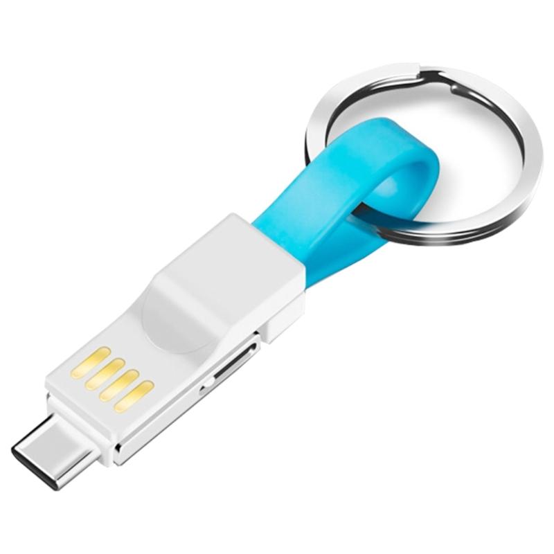 Mehrere Geräte Schlüsselanhänger Lädt mit USB C Schnellladung & Datenkabel Tragbar Mehrfachstecker Schlüsselanhänger Kabel