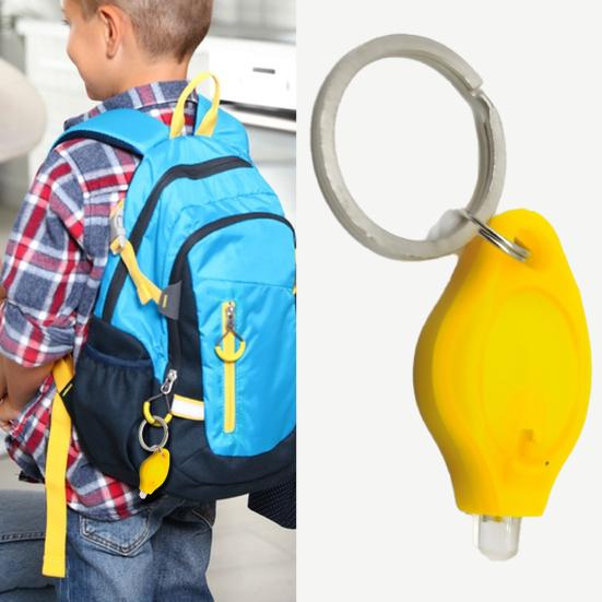 2Pcs Mini LED Flashlights with Key Ring Compact Size Portable Battery Powered Outdoor Camping Bright Tiny Light Emergency Lamps