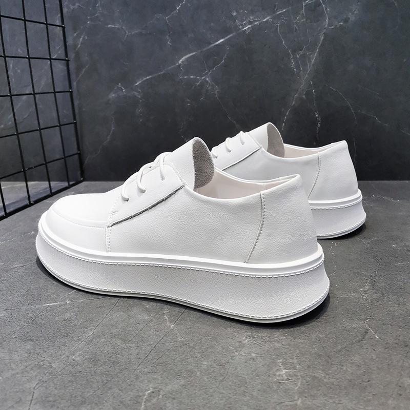 Fashion New Cowhide White Platform Shoes for Men Designer Casual Sneakers for Men Spring Autumn Fashion Cow Leather Zapatos De Hombre