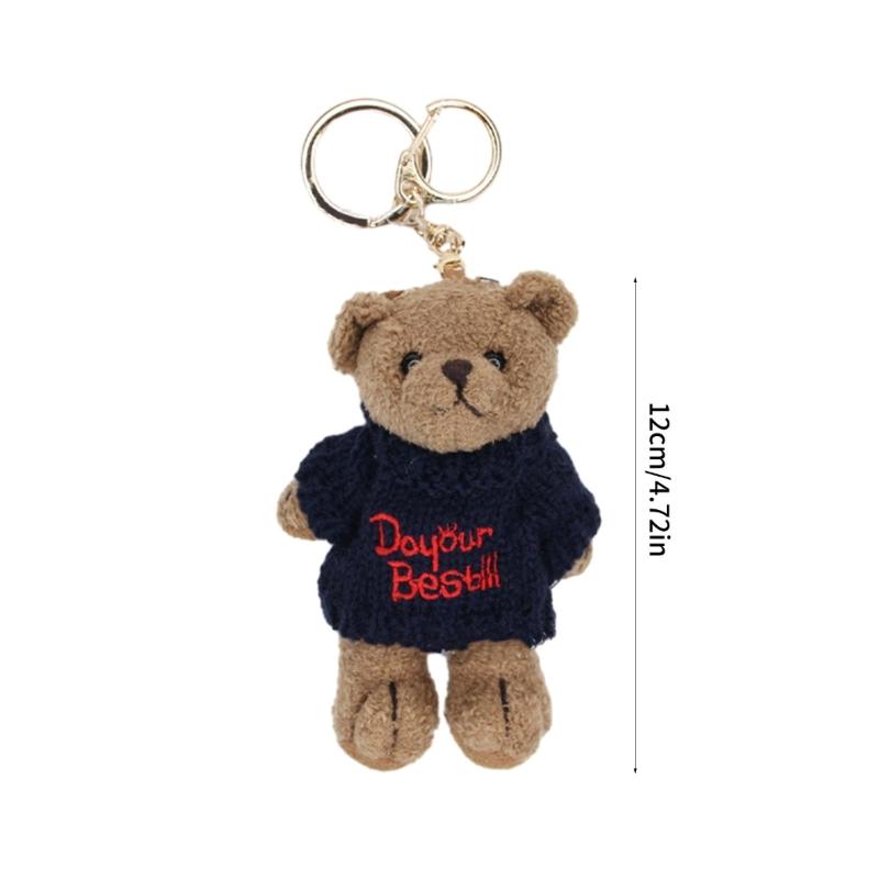 Letter Sweater Bear Backpack Pendant Keychain Birthday Gifts for Boys Girls
