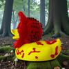 Duck Figurine Collectible 3D Printed Flower Duck Statue Small Desktop Ornament for Home Office Shelf Table Decor