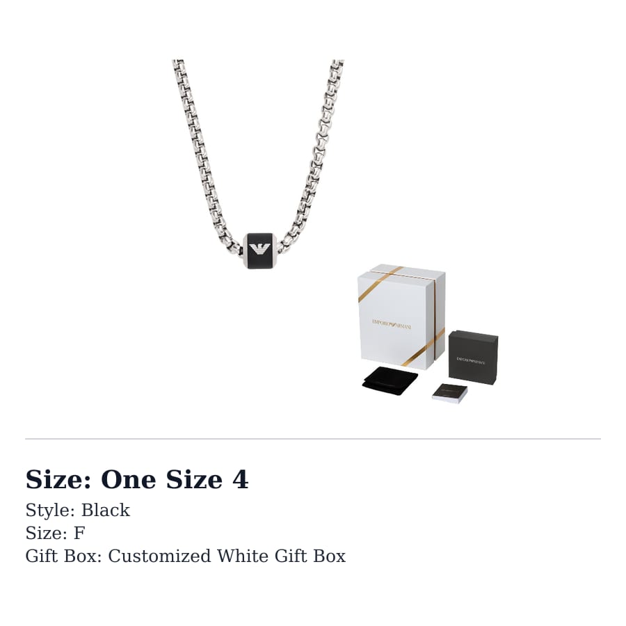 Emporio Armani Fashion Stainless Steel Necklaces Men's Black EGS2910040