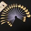 Neue 24 Teile/satz Besteck Set Edelstahl Geschirr Lila Gold Geschirr Messer Gabel Löffel Abendessen Besteck Küche Besteck