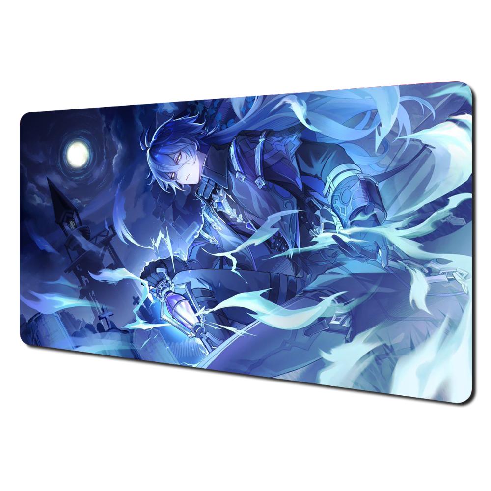Anime Flins Mouse Pad Large NonSlip Gaming Desk Mat Laptop Keyboard Tray Office Pc Genshin Impact Ergonomic Black