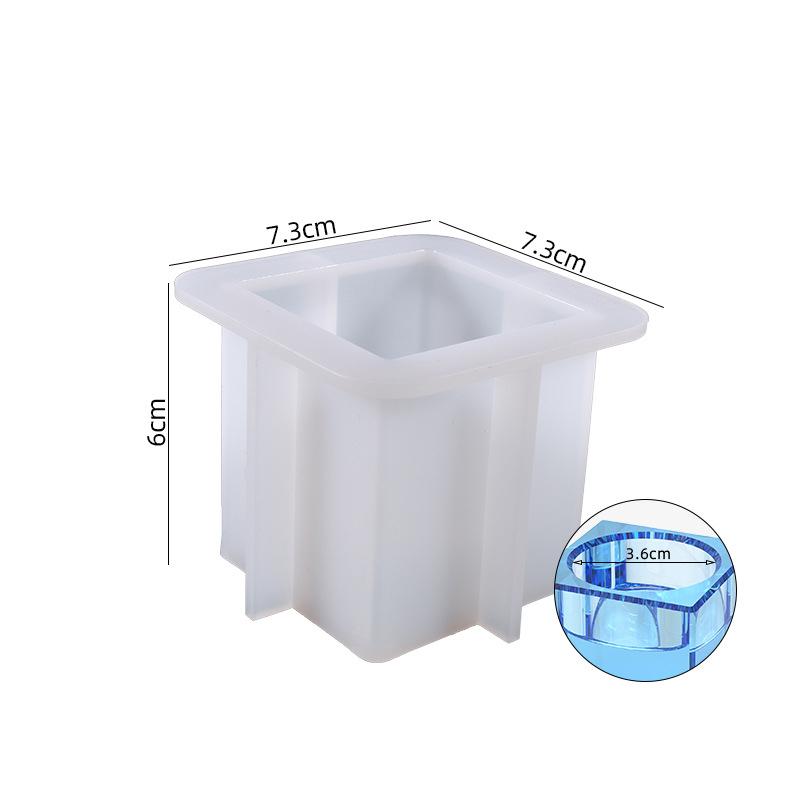 DIY křišťálová epoxidová pryskyřicová forma Forma na svíčku Čtvercový svícen Houpací stůl na šperky Silikonová forma