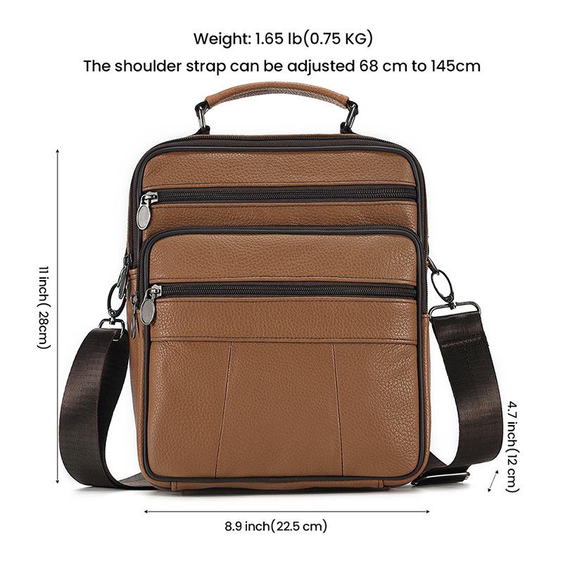 Joyir Men's Genuine Leather Crossbody Bag – Large Capacity, Minimalist Business Style Shoulder Bag