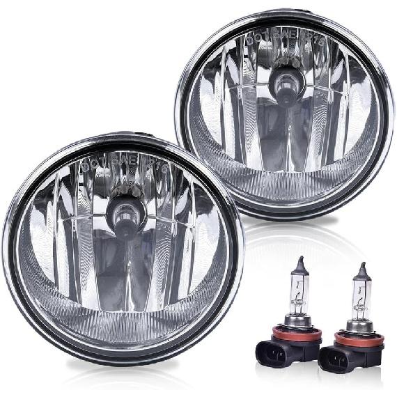 PIT66 Fog Lights Compatible with Ford Explorer 2006-2010 W/Rectangular Lens/Fit Ford Explorer Sport Trac 2008-2010 W/Rectangular Lens Halogen Front
