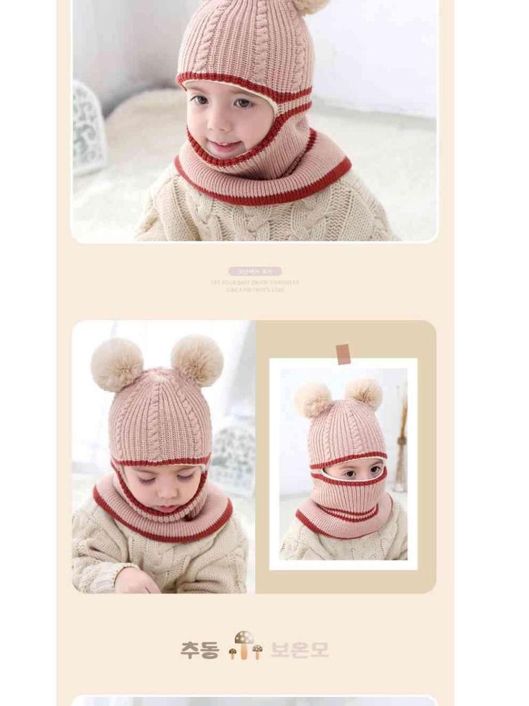 Children's Wool Hat & Scarf Set: Thickened, Plus Velvet, Warm for Boys & Girls, Suitable for Autumn/Winter.
