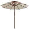VidaXL Two-Tier Parasol with Wooden Pole, Patio Sunshade, Sun Shelter, Outdoor Patio Terrace Parasol, 42964