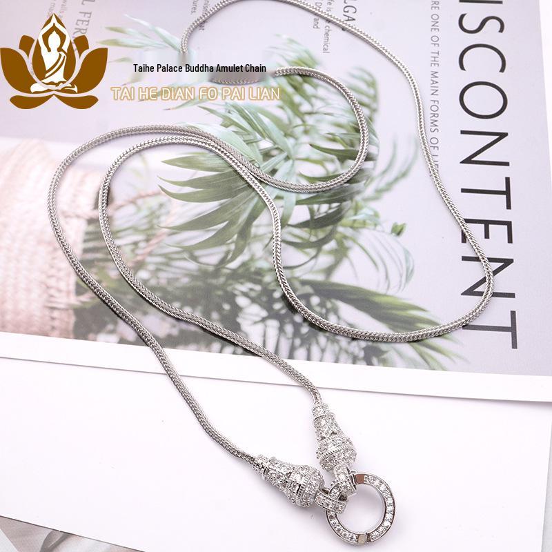 

Позолоченное ожерелье-амулет Будды с бриллиантами микропаве - Высококлассная модная длинная подвеска с универсальной застежкой, цепочка-свитер