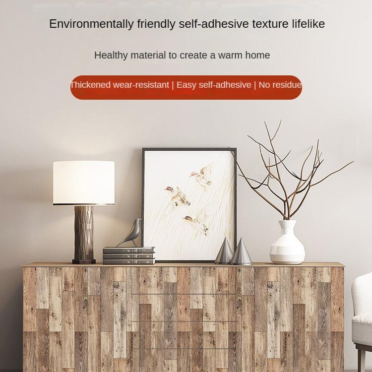 Fresh Wood Grain Living Room and Bedroom Background Modified Self-Adhesive Wallpaper (45cm *300cm)
