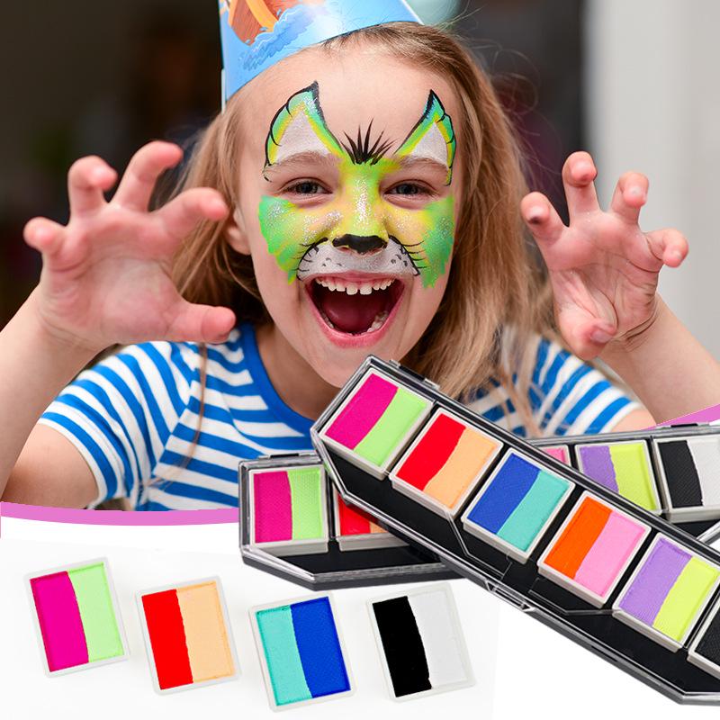 In-Stock 6-Color Dual-Tone Washable Face & Body Paint Cream for Kids