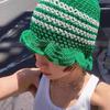Y2K Korean-Japanese Hand Bucket Crochet Bucket Hats For Women Spring Autumn Winter Sun Cap Female Bow Designer Bob Basin Gorro