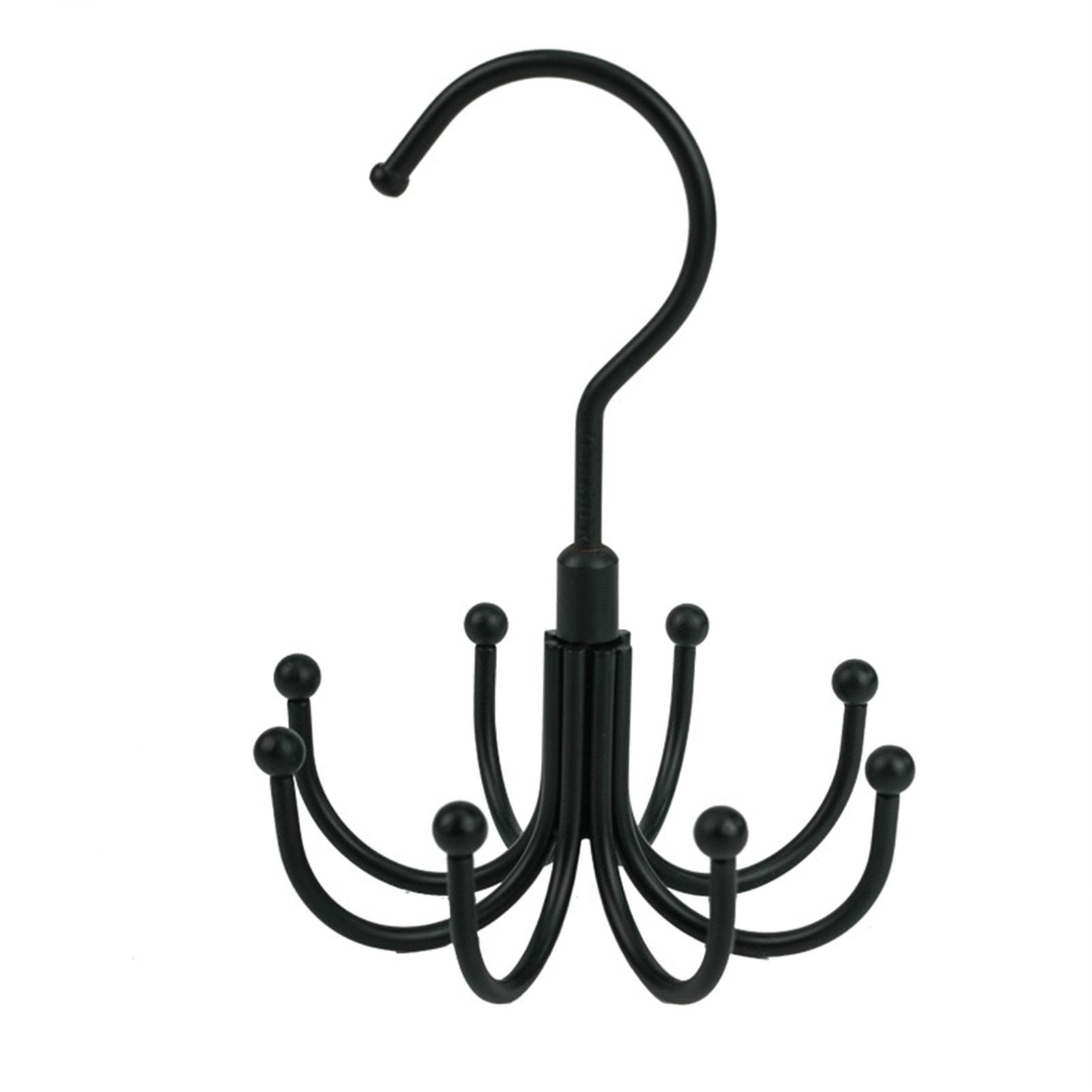 

Многоцелевая вешалка для одежды, вращающаяся на 360°, металлическая, 8 крючков-лапок, органайзер для шкафа, вешалка для одежды, ремень, шарф, стойка для хранения 1pcs чёрный