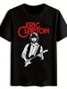 Vintage Rock Band Graphic T-shirt - Black Tee with Red Eric Clapton Design