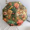 Tiger Parrot  Pattern, Automatic Folding Umbrella, Portable and Foldable Design, 8 Ribs, a Christmas or Birthday Gift.
