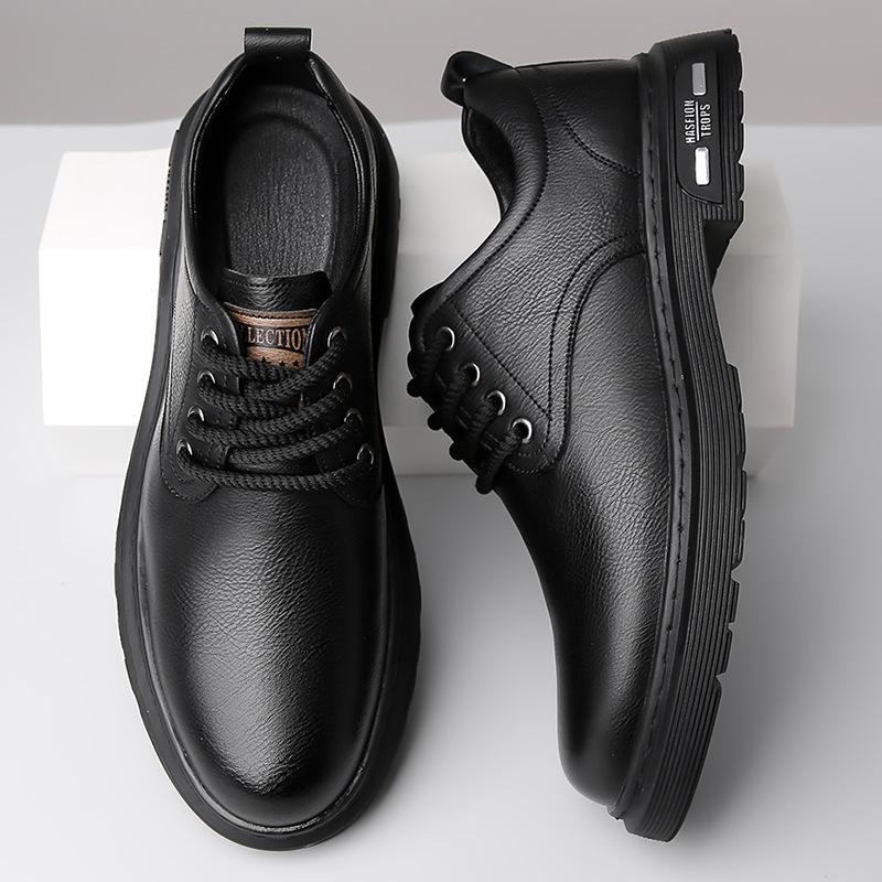 Men's Shoes Autumn Business Casual Leather Shoes Men's Retro Tooling Big Head Strong Lace-up British Fashion Leather Shoes