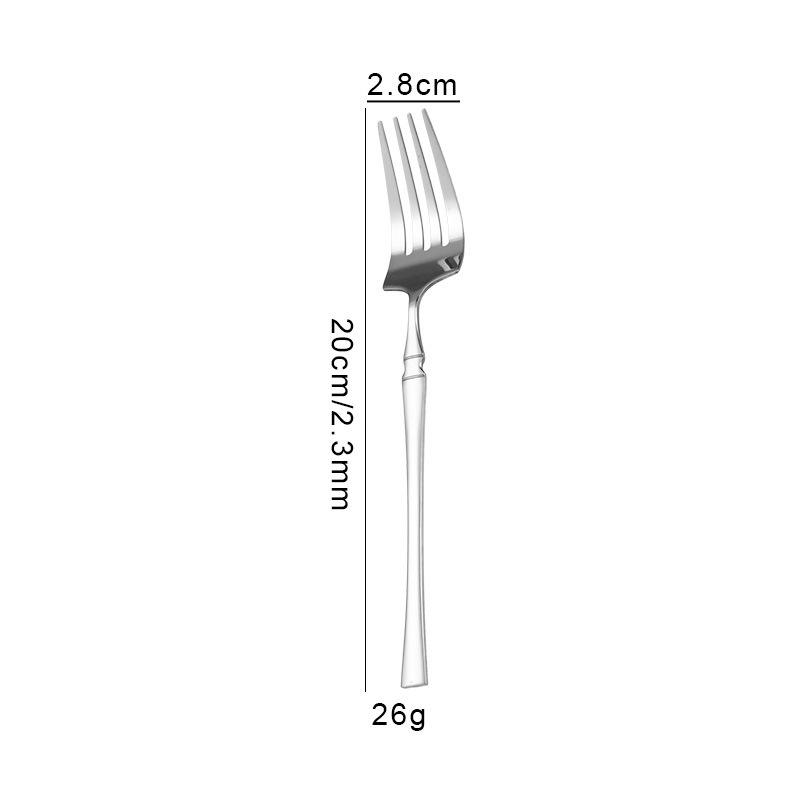 Western Knives and Forks Tableware Small Waist Steak Knives and Forks Set Stainless Steel Household Premium Food Spoon Dessert Spoon and Fork